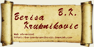 Beriša Krupniković vizit kartica